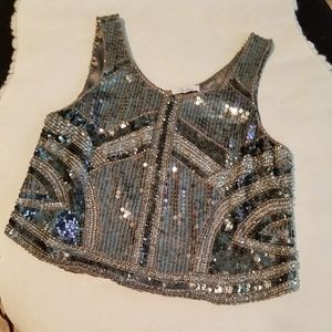 SEQUIN EVENING TOP